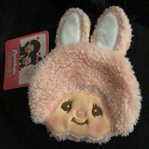 AUTH monchhichi coin purse pink bunny